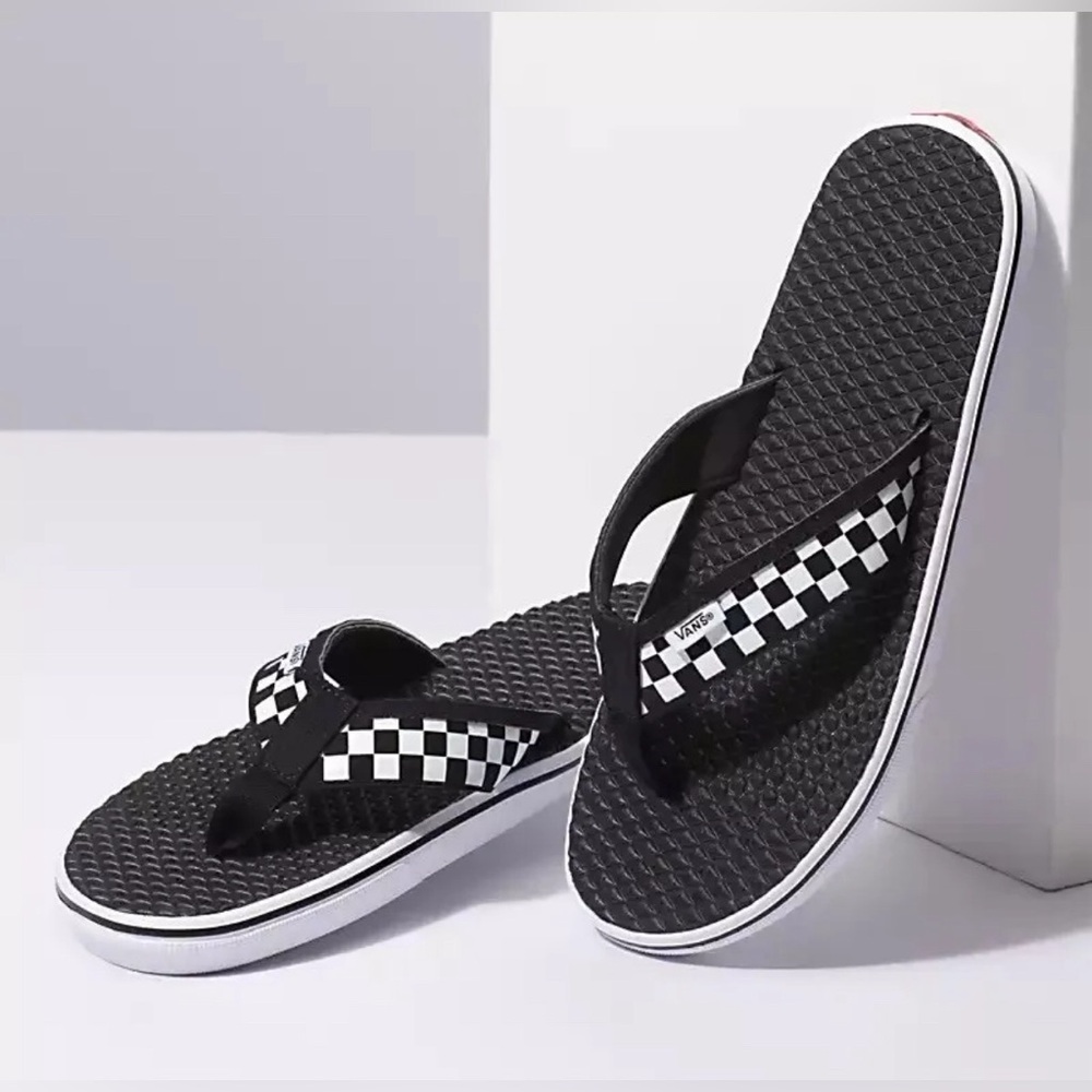 Vans Off The Wall Men's La Costa Lite Checkerboard Flip Flop Sandals size 12